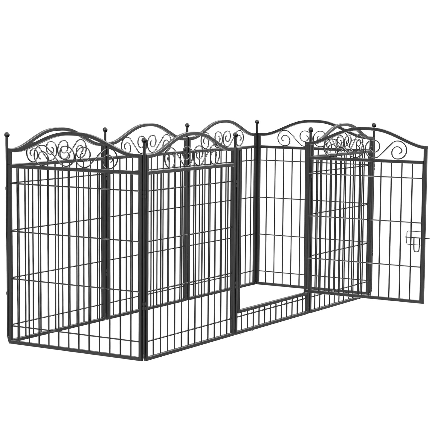 Heavy Duty Metal Dog Playpen 8 Panels Gate Indoor Outdoor