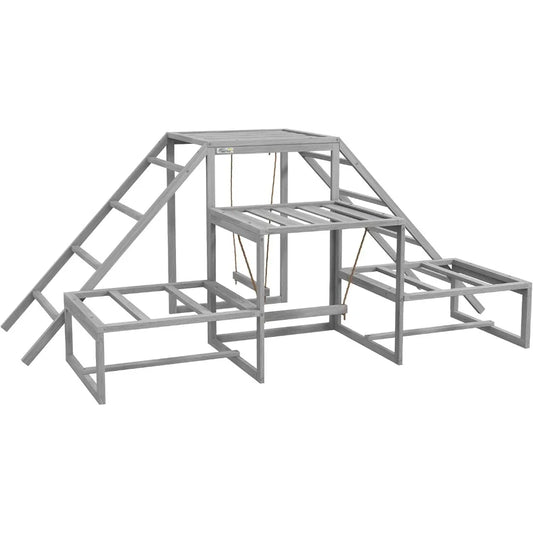 Chicken Toys for Coop Chicken Swing Set Chicken Coop Accessories with Perches Wood Stand Ladder Platforms