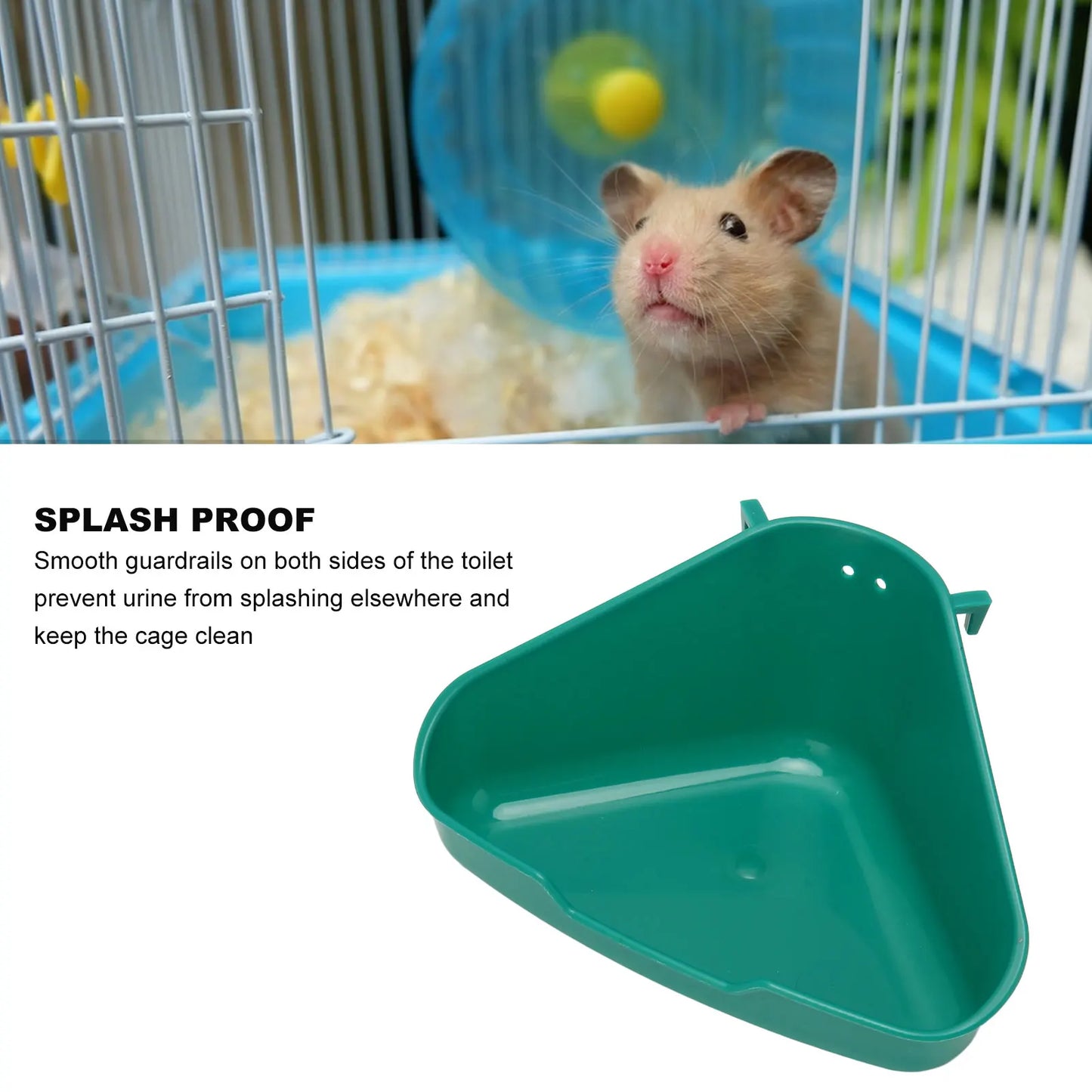 Small Animal Corner Litter Box Reinforced Fanshaped Easy to Clean Prevent Splash for Rabbits Chinchillas