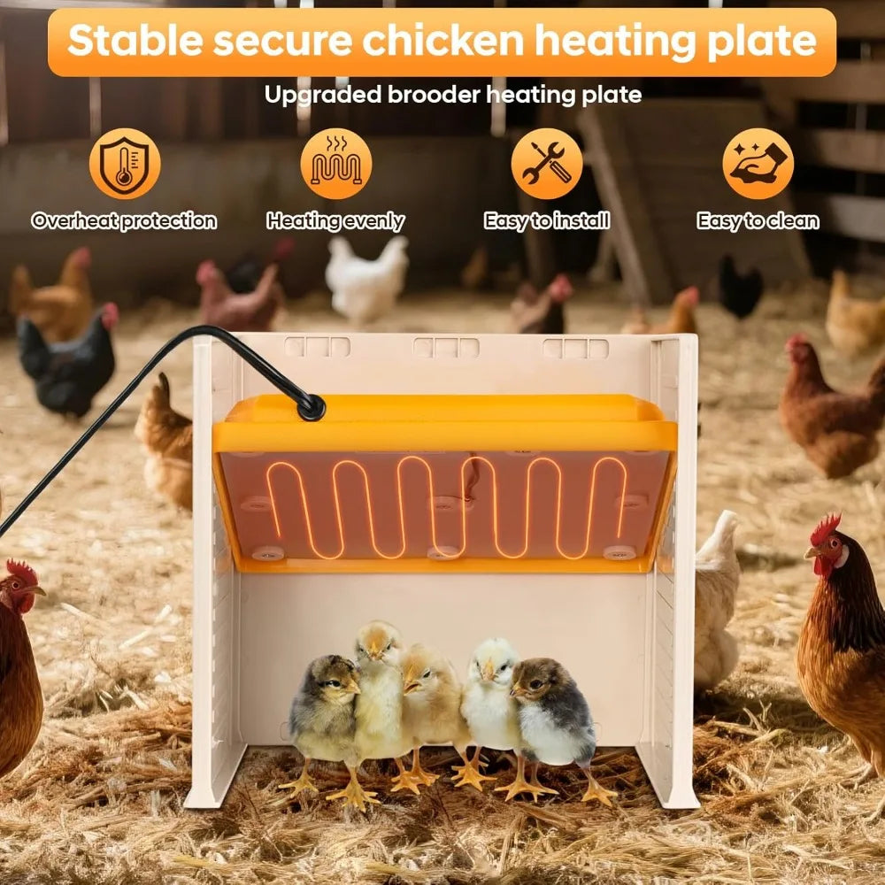 Brooder Plate For Chicks 25W Heat Plate With Temperature Control Adjustable Height And Angle For Baby Chicken Poultry Duck