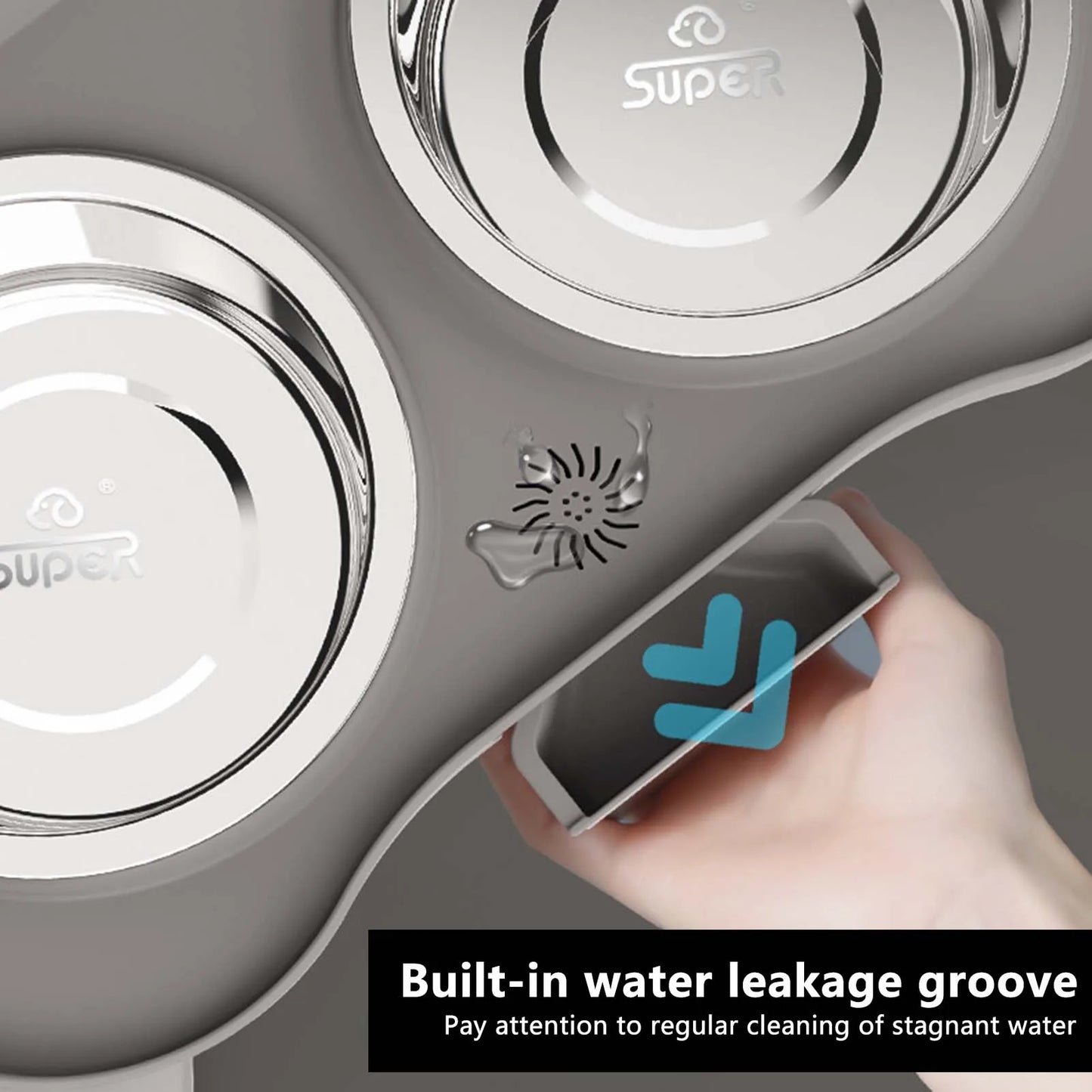 Raised Stand Elevated Dog Feeder Non-Slip No Spill Design