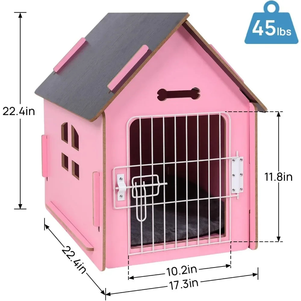 Dog House Indoor for Small Dogs or Cats Cozy Wooden Design Small Indoor Bed House