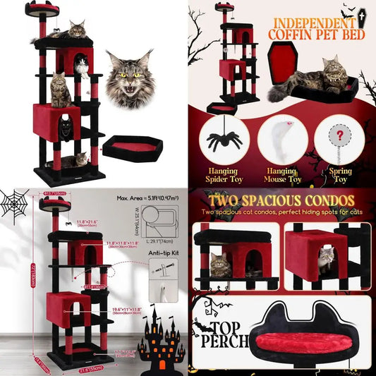 Sturdy 72 Inch Cat Tower For Maine Coon Cats Over 20 Lbs