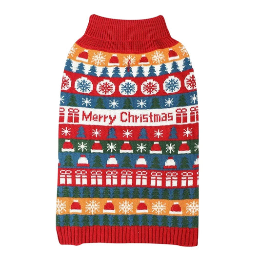 Christmas Puppy Sweater for Small Dogs Warm Knitwear