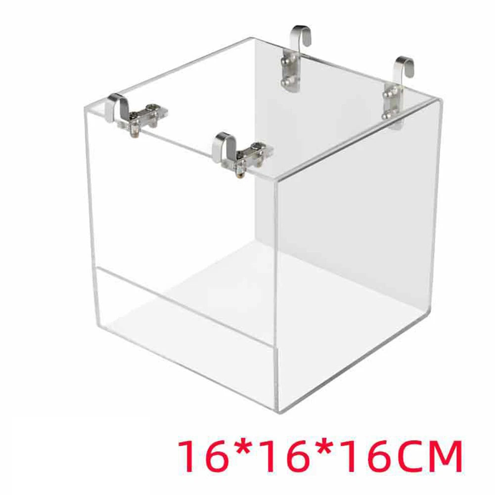Transparent Acrylic Bird Bath Box Hanging Tub Cage Accessory