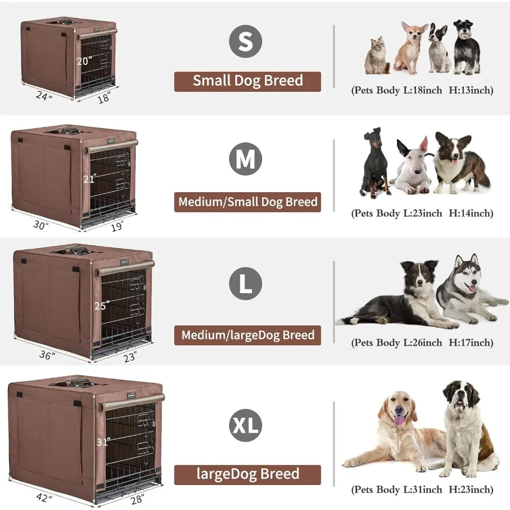 Dog Crates Kit for Small Dogs Indoor with Dog Crate Cover Double Door Dog Kennels and Houses for Puppies and Cats