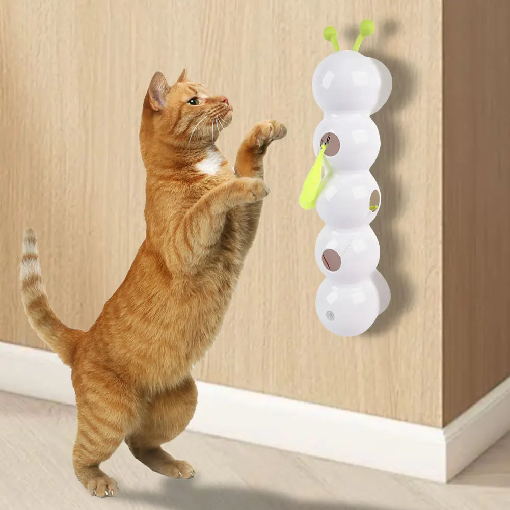 Caterpillar Interactive Cat Toy Motion Activated Kitten Toy Rechargeable Automatic Tail Toy for Bored Indoor Cats