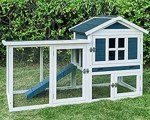 Weatherproof Outdoor Rabbit Hutch 2 Story Chicken Coop