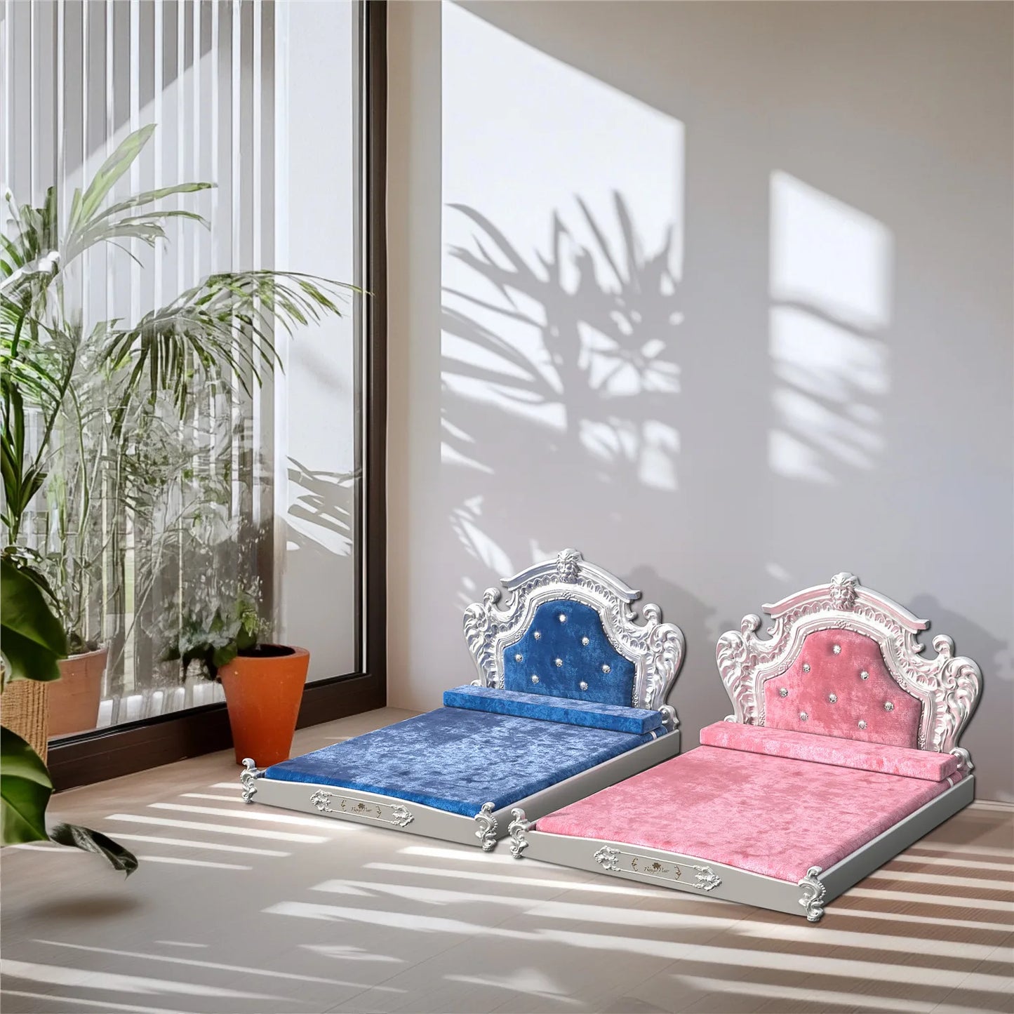Bingopaw Luxury Pet Bed with Headboard for Medium Dogs
