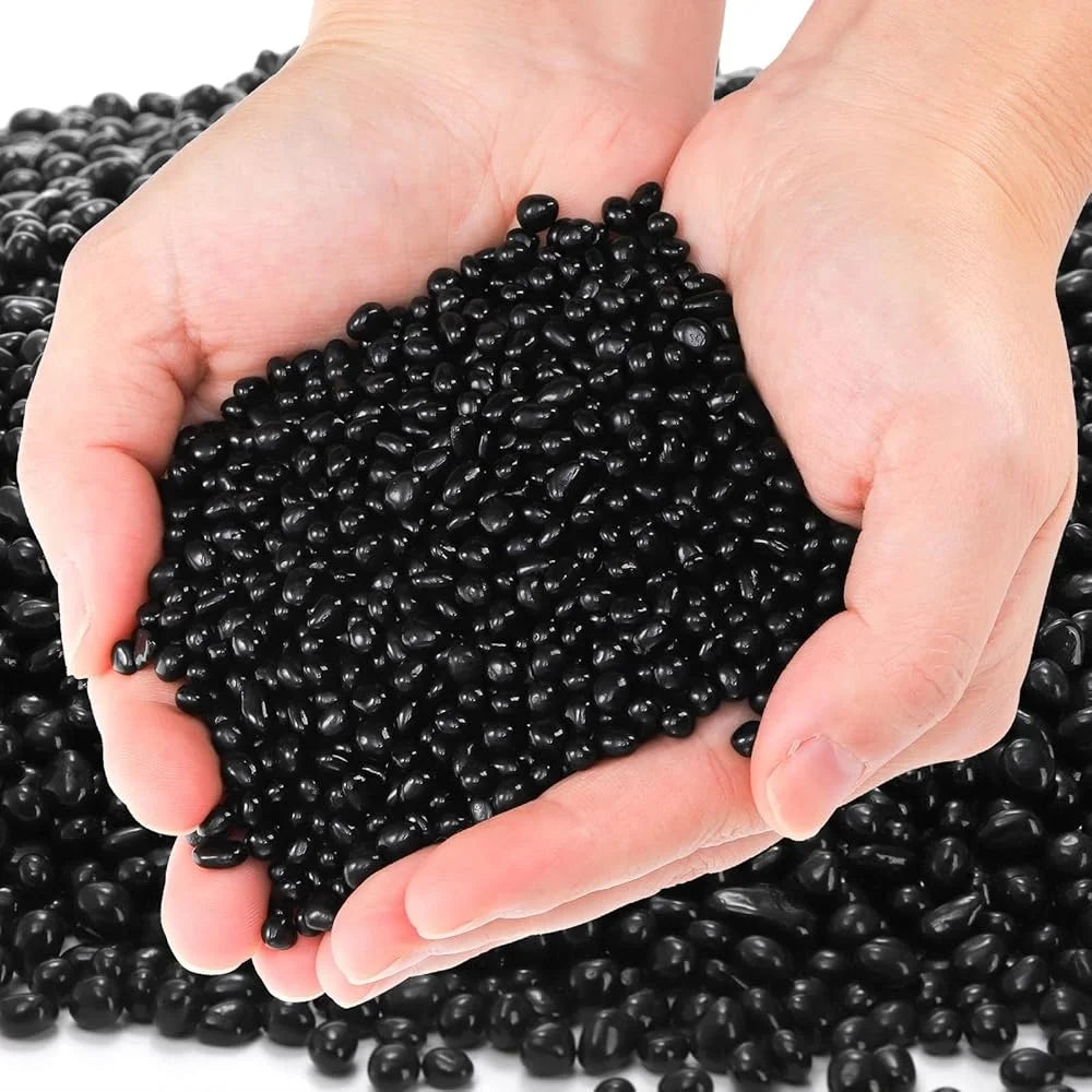 3 Pound Aquarium Gravel Substrate Polished Black Crystal Chip Stone Natural Decorative Mini Fish Tank Landscaping Plant Soil