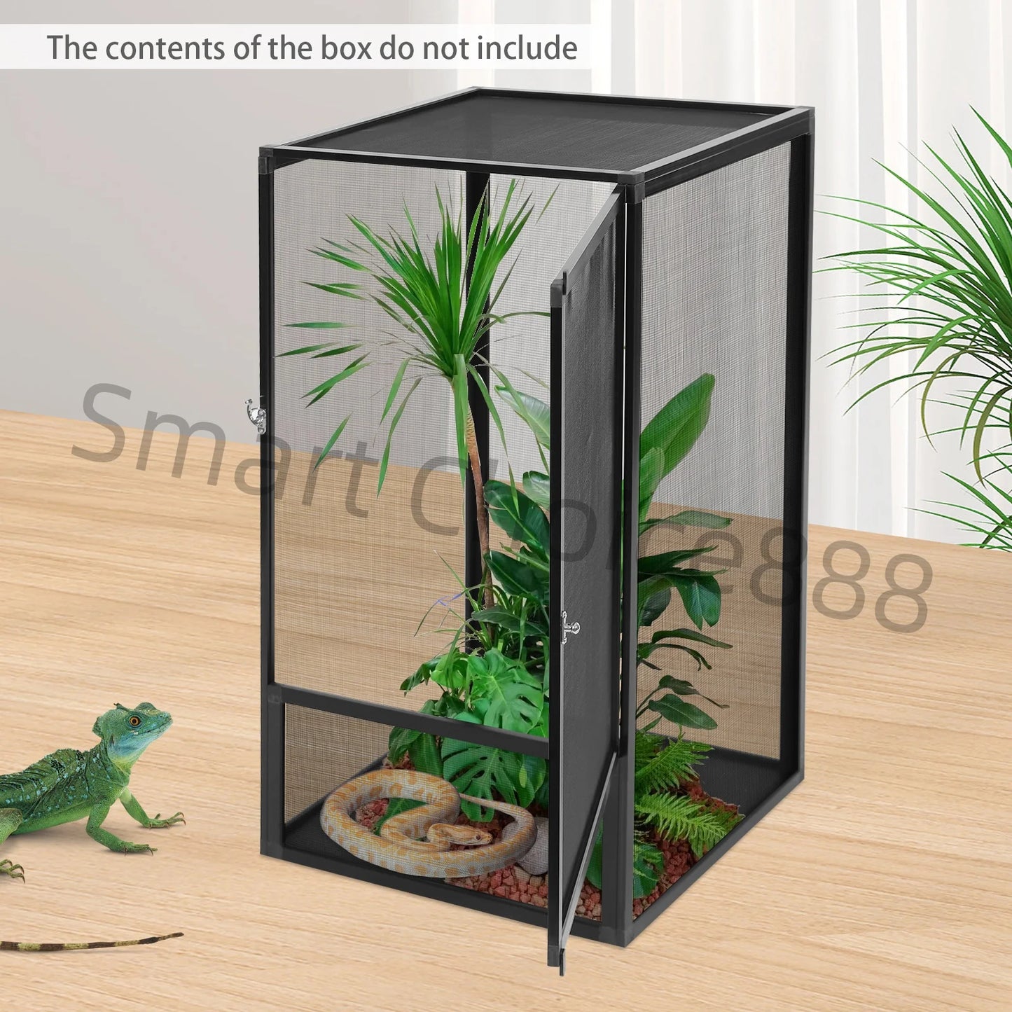 Reptile Vivarium Screen Cage Enclosure for Snakes Turtles and Climbing Pets