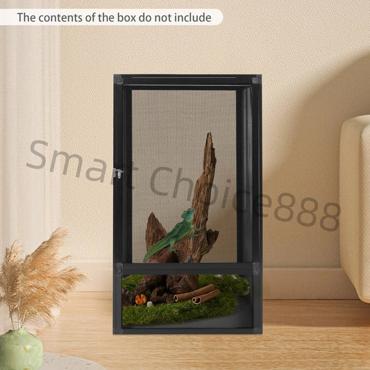 Reptile Vivarium Screen Cage Enclosure for Snakes Turtles and Climbing Pets
