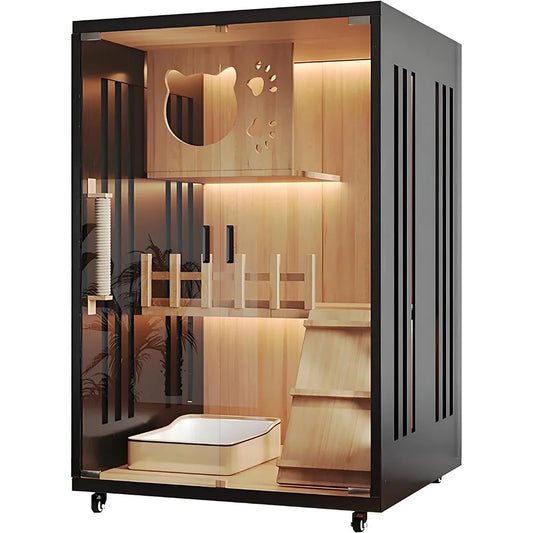 Modern Cat House Villa Extra Large Wooden Cattery Cage