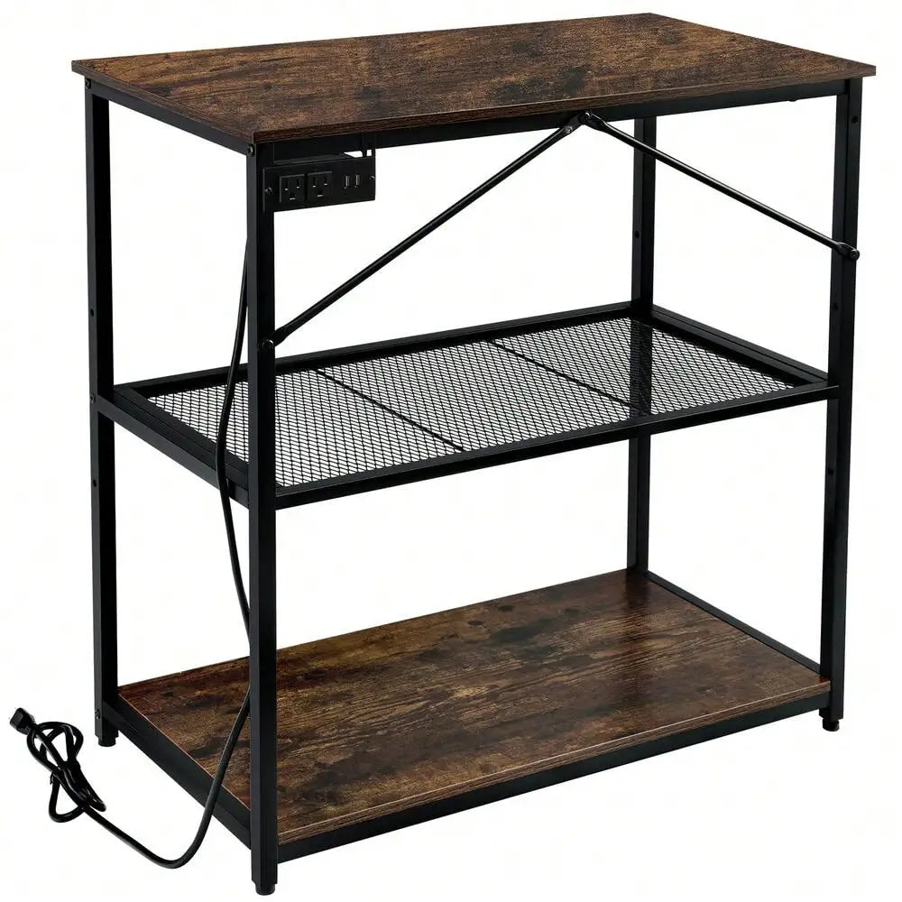 10 to 30 Gallon Adjustable Fish Tank Aquarium Stand with Charging Station