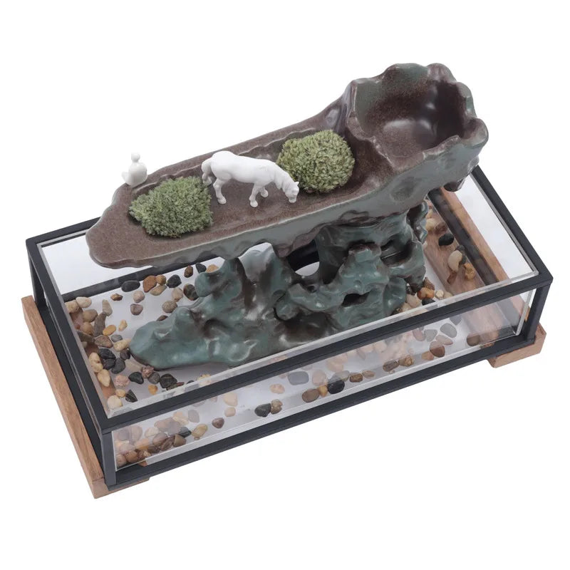 Desktop Fountain With Fish Tank Bedroom Decoration