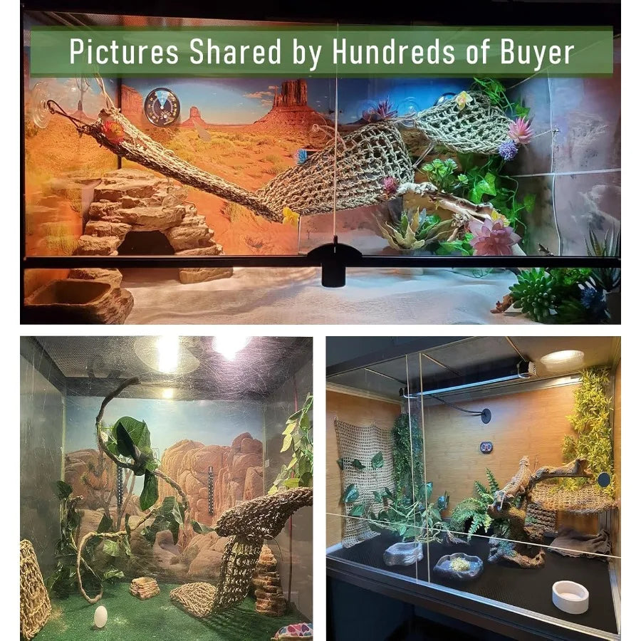 9 Piece Reptile Terrarium Accessories With Hammock Bridge Vines Bearded Dragon