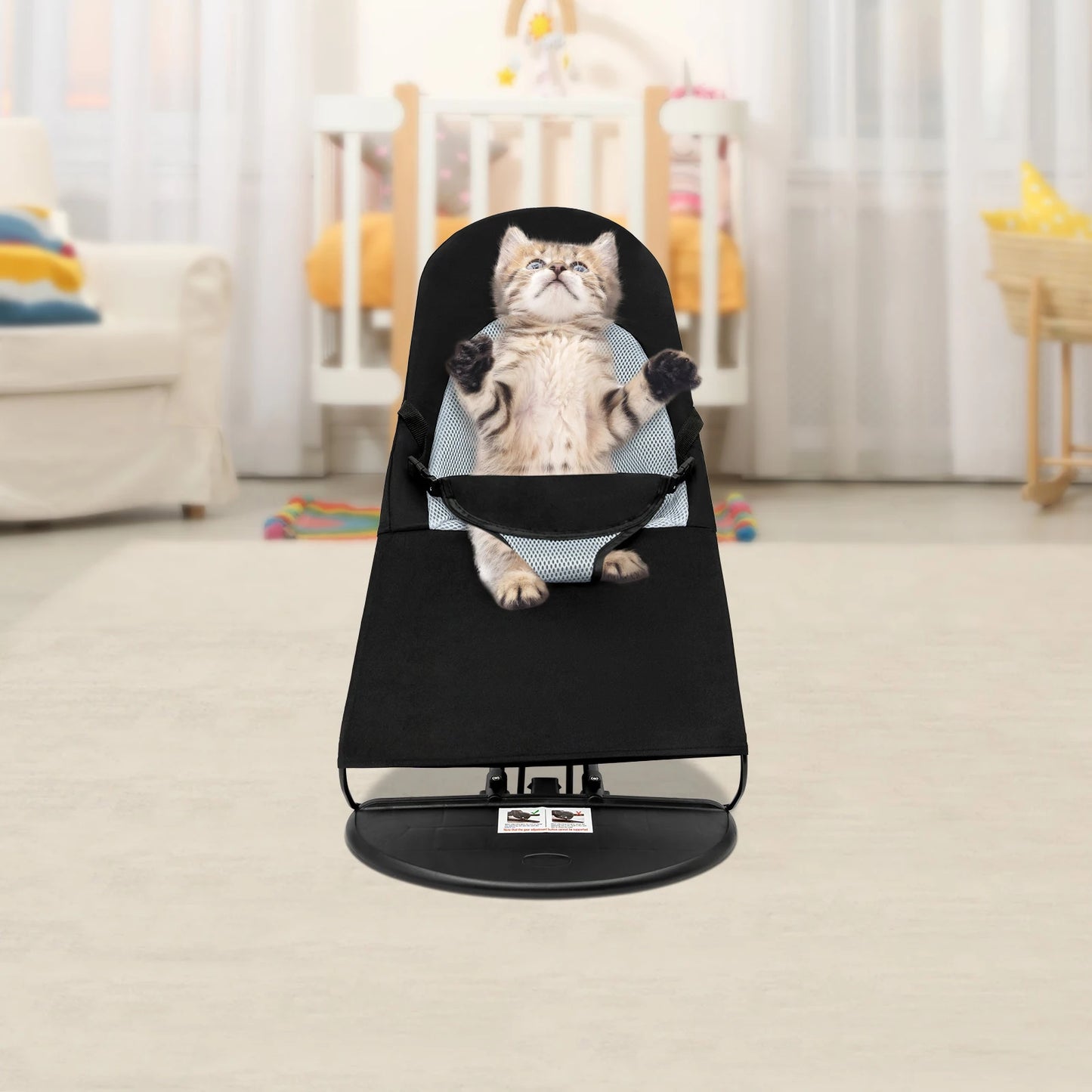 Black Pet Rocking Chair Foldable Rack For Pets Under 33.07 Lb