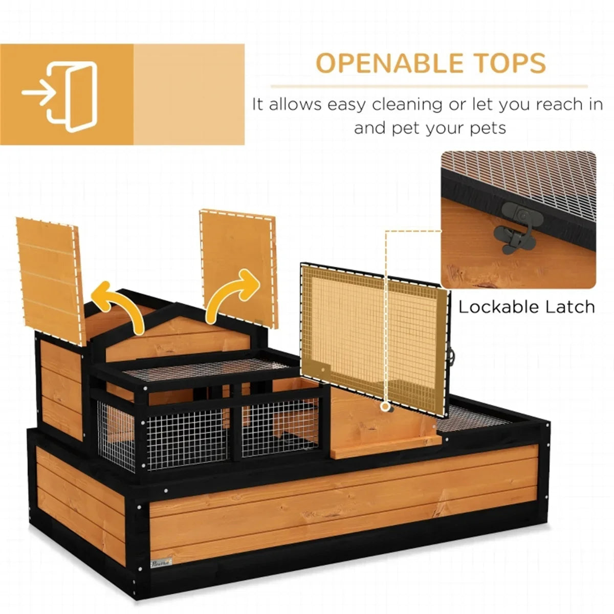 Pet House Tortoise Habitat Secure Durable Three Room Small Animal Enclosure