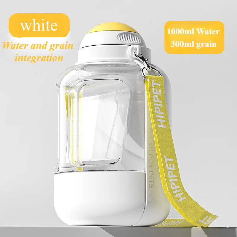 Cats and Dogs Drinking Water Feeding Kettle Large Capacity Integrated Pet Supplies 1L Water 300ml Grain