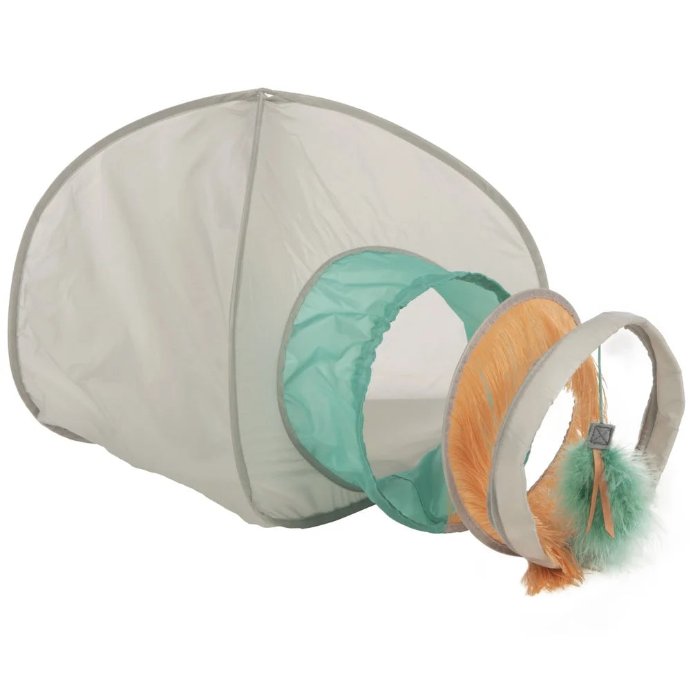 Fringe Cat Hideout With Play Tunnel Crinkle Toy Indoor Cat Resting Space