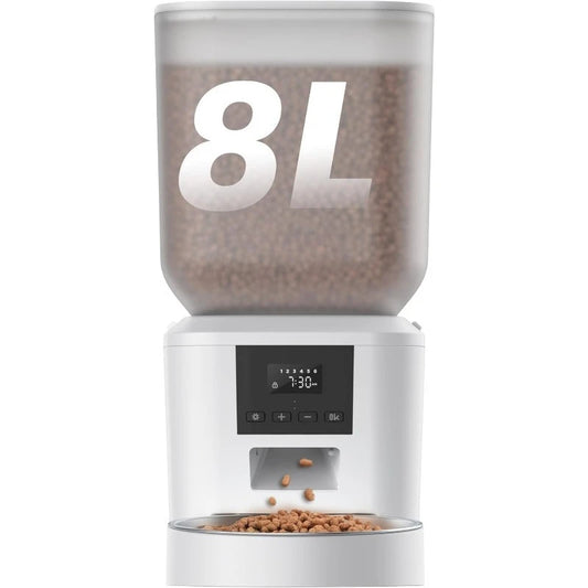 Automatic Dog Feeder 8L Large Capacity Automatic Cat Food Dispenser with LCD Screen Large Food Tray