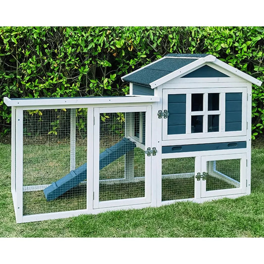 Weatherproof Outdoor Rabbit Hutch 2 Story Chicken Coop