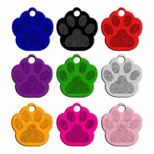 Wholesale 100Pcs Paw Pet Dog ID Tag Custom Engraved