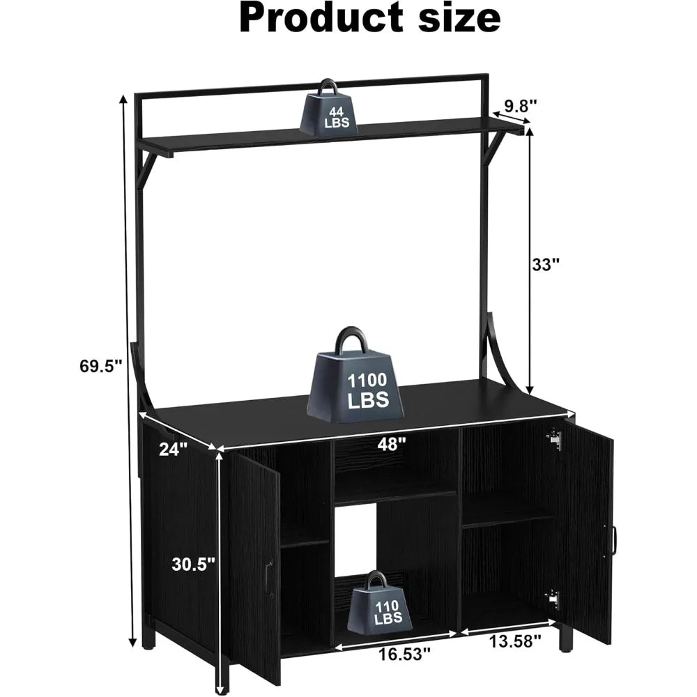 Reptile Tank Stand Terrarium Stand with Cabinet for Accessories Storage 48" X 24" Tabletop Fits up to 120 Gallon Bearded Dragon