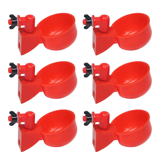 6pcs Poultry Feeder Drinker Hanging Automatic Chicken Water Dispenser Plastic Practical Convenient Tools for Farm Animal Feeding