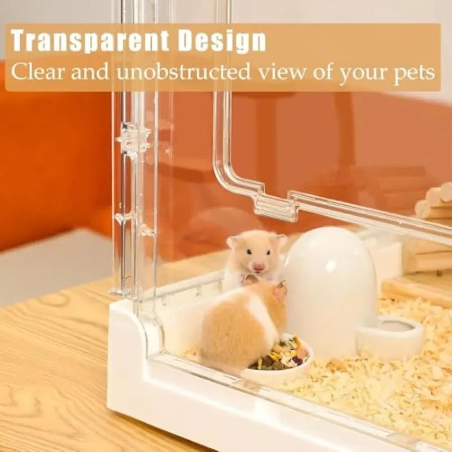 Acrylic Hamster Cage And Guinea Pig Cage Large Transparent Small Animal Habitat For Hamsters Gerbils Hedgehogs