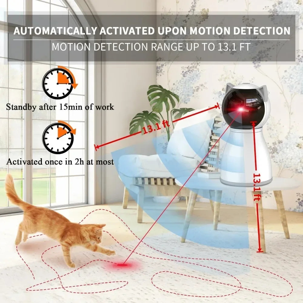 Laser Cat Toys for Indoor Cats Real Random Trajectory Motion Activated Rechargeable Automatic Toy