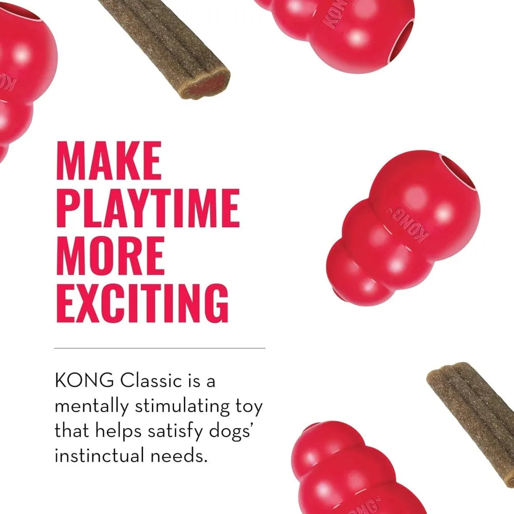 KONG Classic Dog Toy and Enhanced Ziggies Treats Combo Pack