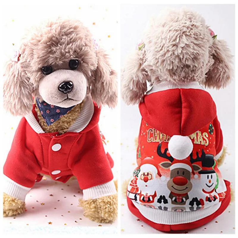 Christmas Dog Coat Sweater For Small Medium Dogs Hoodies