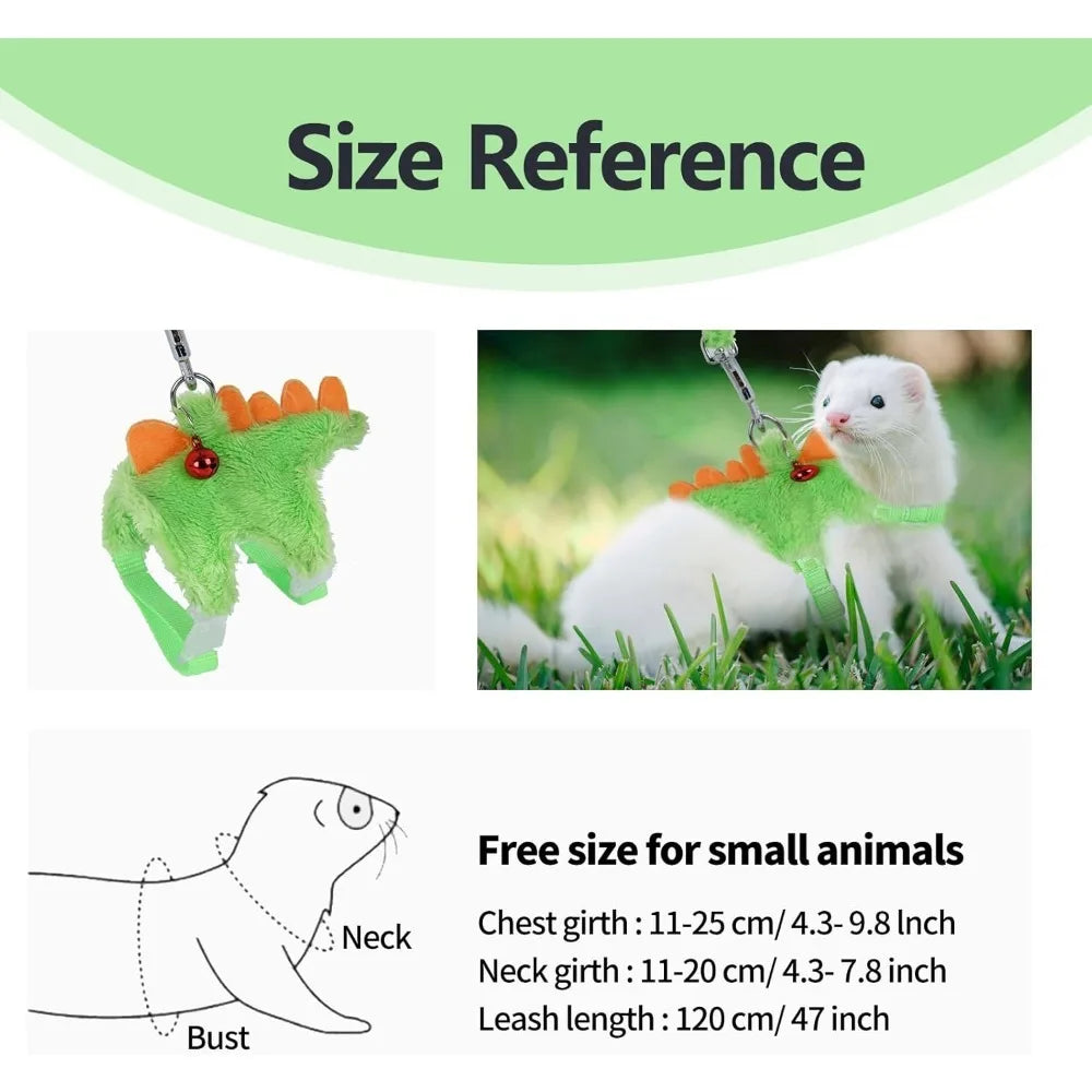 Ferret Harness And Leash Set Safe Bell Small Animal Vest