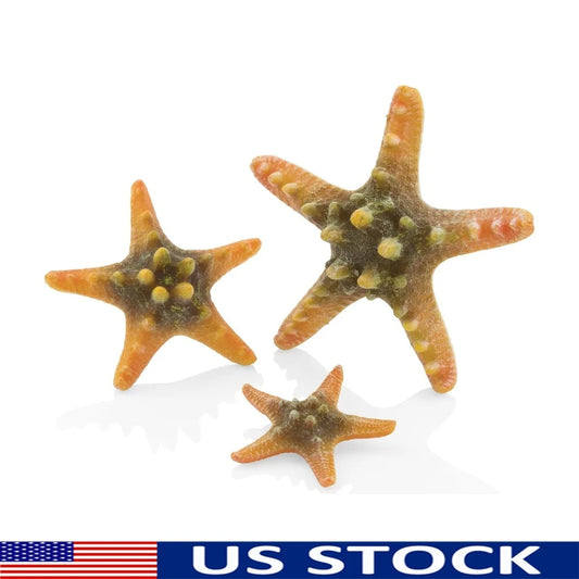Handcrafted Yellow Sea Star Set Aquarium Decor Ceramic Fish Tank Ornaments Lifelike For Freshwater And Saltwater