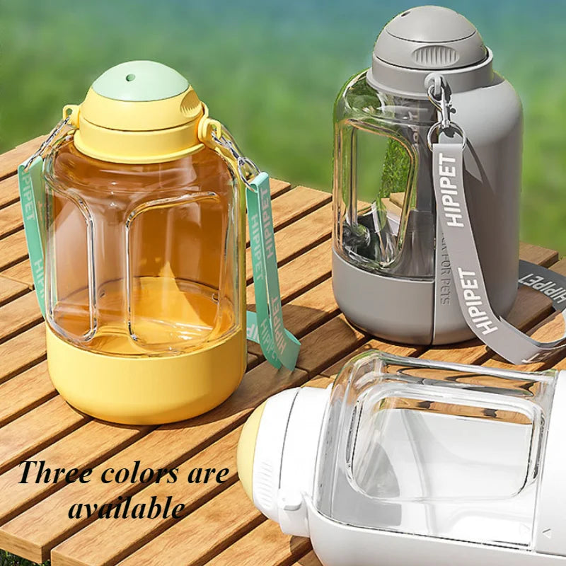 Cats and Dogs Drinking Water Feeding Kettle Large Capacity Integrated Pet Supplies 1L Water 300ml Grain