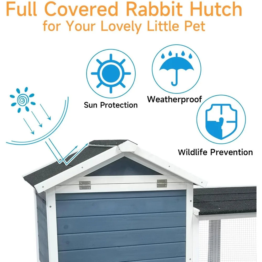 Weatherproof Outdoor Rabbit Hutch 2 Story Chicken Coop