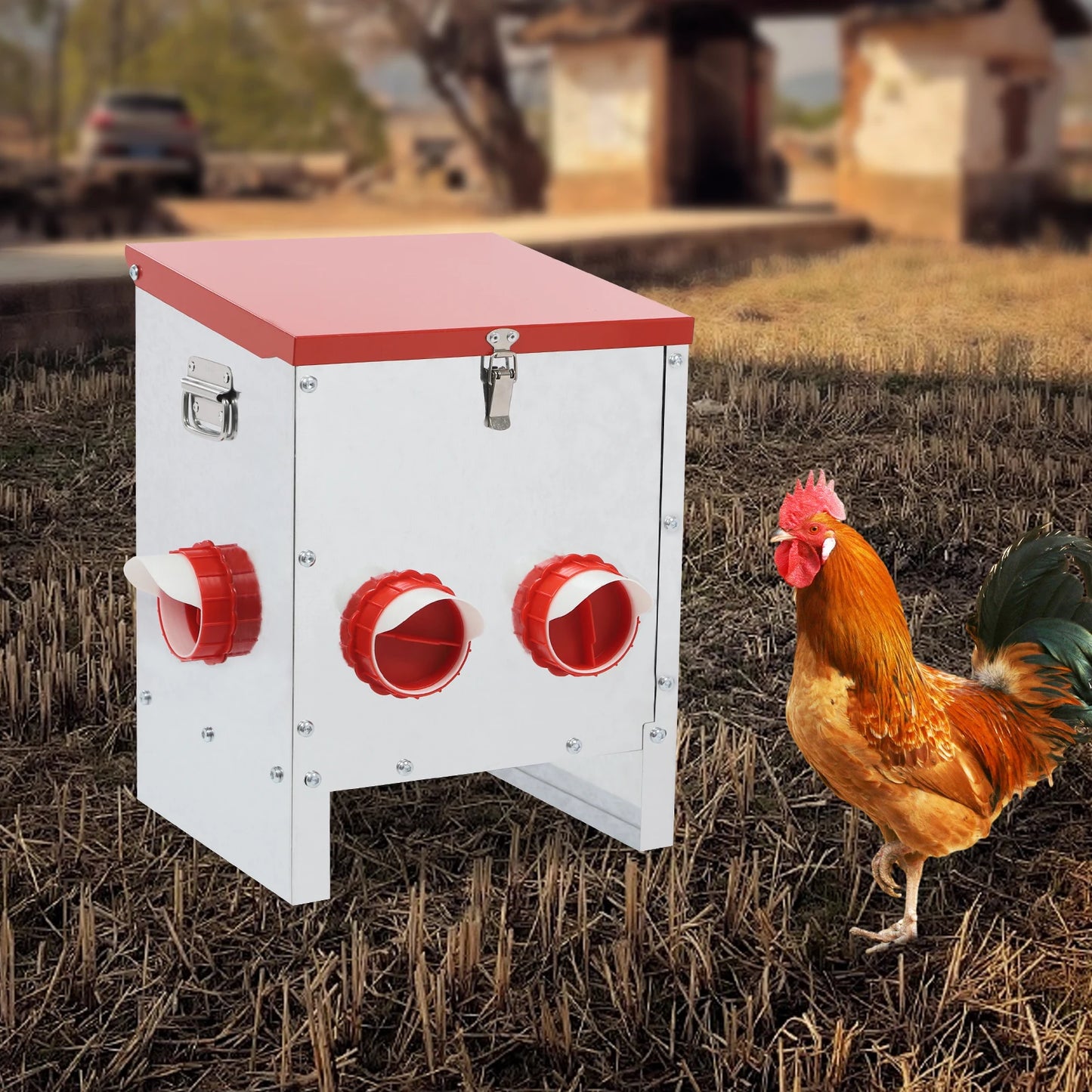 Chicken Feeder Large Capacity Chicken Feeder 6-Hole Feeder