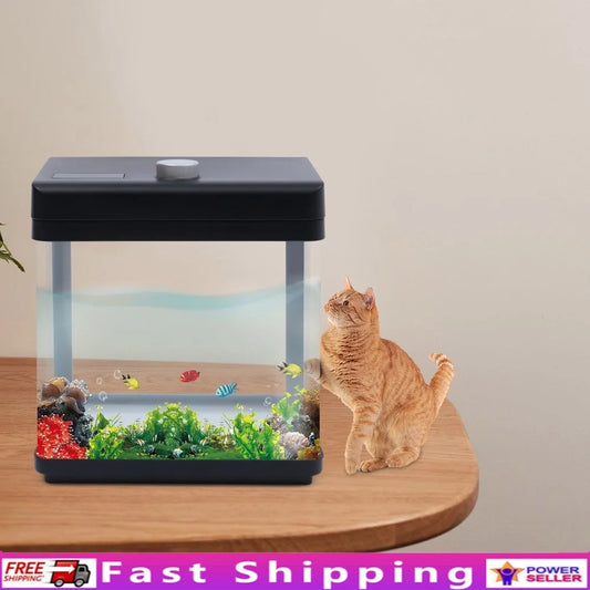 7 Dimmer Led Aquarium Kit 2.5 Gallon Fish Tank Starter