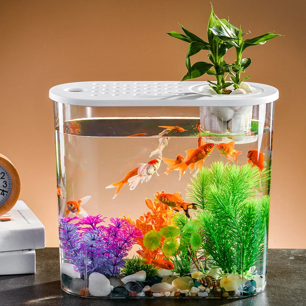 Plastic Clear Table Fish Bowl Shatterproof Aquarium Planter