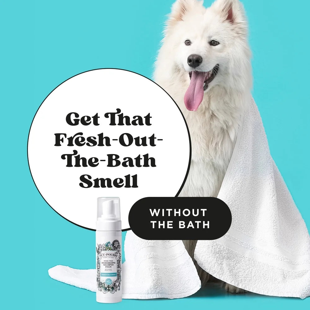 Waterless Pet Shampoo Foam Deodorizing Grooming Cleanser No Rinse Paw Cleaner Fresh Scent for Dogs and Cats Travel Friendly Easy to Use