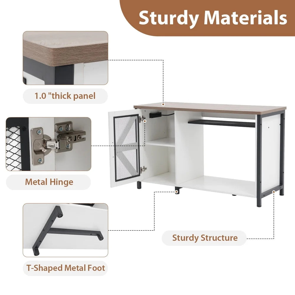 55 To 75 Gallon Heavy Duty Metal Aquarium Stand With LED Light And Cabinet