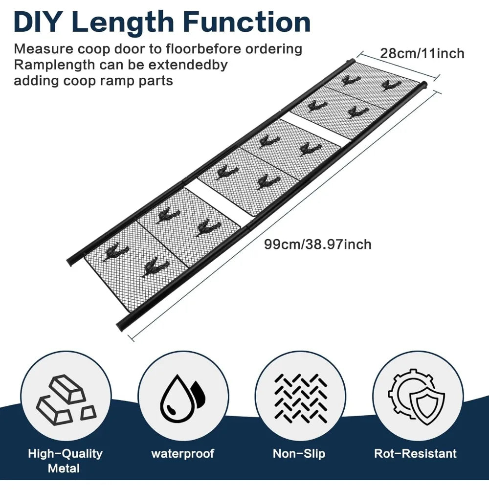 Adjustable Chicken Coop Ramp And Ladder For Henhouse Supports 80 Pounds Stainless Steel Indoor Outdoor