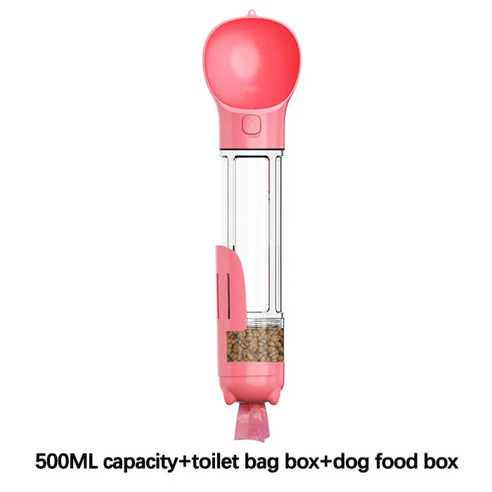Pet Companion Water Cup Multifunctional Toilet Shovel Garbage Bag Portable Water Bottle Dog Supplies Water Dispenser