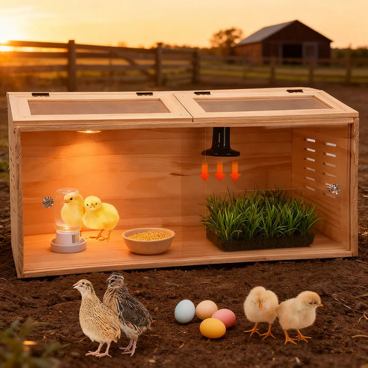 Wooden Chicken Brooder Box Small Animal Cage For Poultry Breeding Quail Birds Hamsters Hedgehogs Supplies