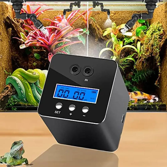 Reptile Humidifier Mister Misting System 360°Spray Nozzles Adjustable Fogger Terrariums Chameleons Lizards Turtles Frogs Snakes