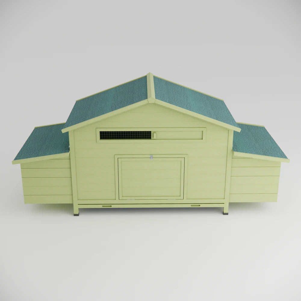 11.12 ft² Large Wooden Chicken Coop Outdoor Hen House with 2 Free-range Doors and Nesting Boxes