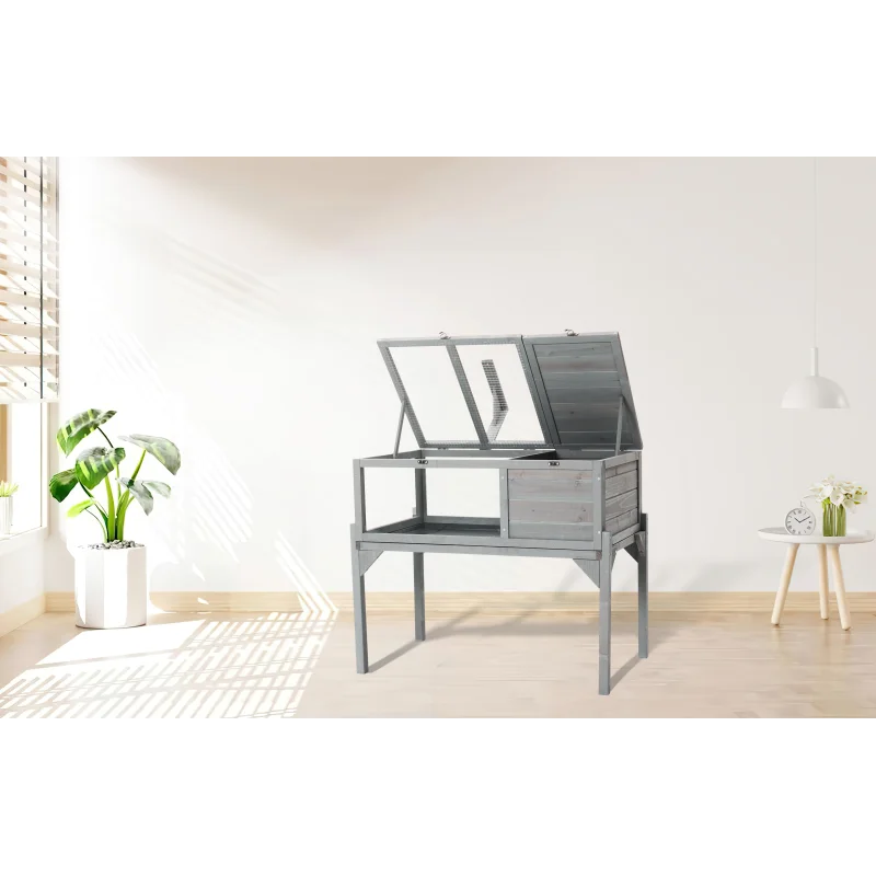 Indoor Outdoor Turtle Habitat With Detachable Legs Wooden Small Animal And Reptile Enclosure