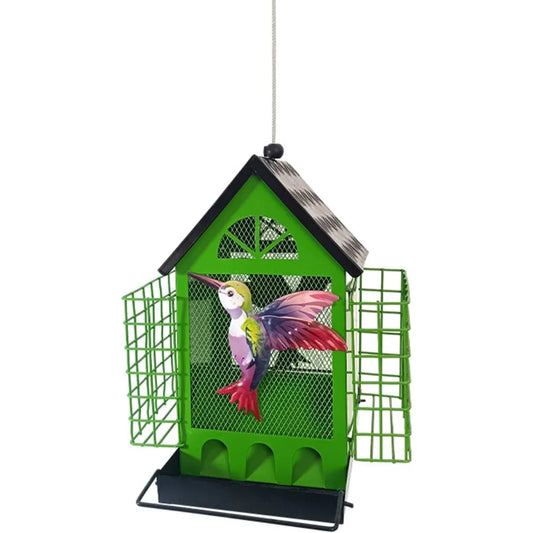 Metal Bird Feeders for Outdoors Hanging Weatherproof Large Capacity