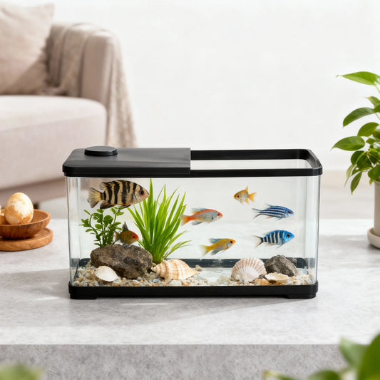 50l Aquarium Starter Kits - Arcrylic Fish Tank with Led Lights, Complete Fish Tank Starter Kit, Rectangular Freshwater & Marine